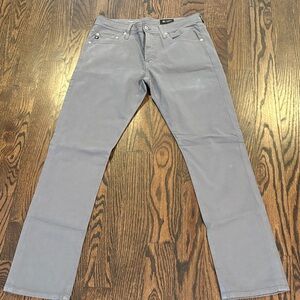 AG Adriano Goldschmied Men's Everett Slim Straight Light Olive Green Jeans Sz 31